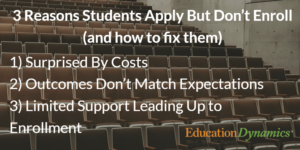 Three Reasons Students Apply But Don’t Enroll (and how to fix them)