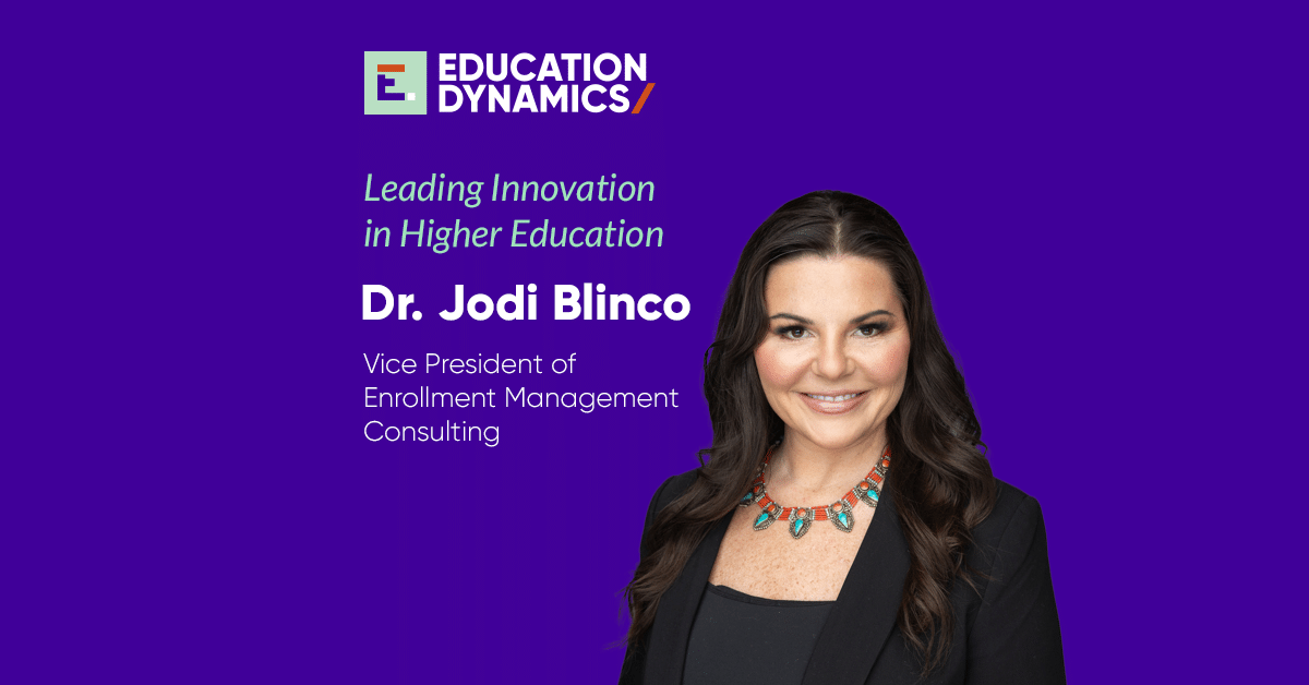 EducationDynamics’ Jodi Blinco to Serve as Leading Voice in Higher Education Innovation